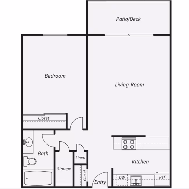 One Bedroom One Bathroom 02-110 02-110 floor plan